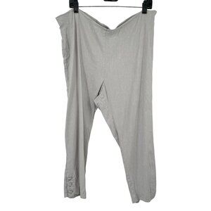 J.Jill Linen Stretch size XL Petite Pants Light Gray cropped